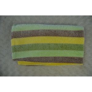 Little Beginnings Yellow Green Brown Stripes Baby Blanket Security Lovey Plush